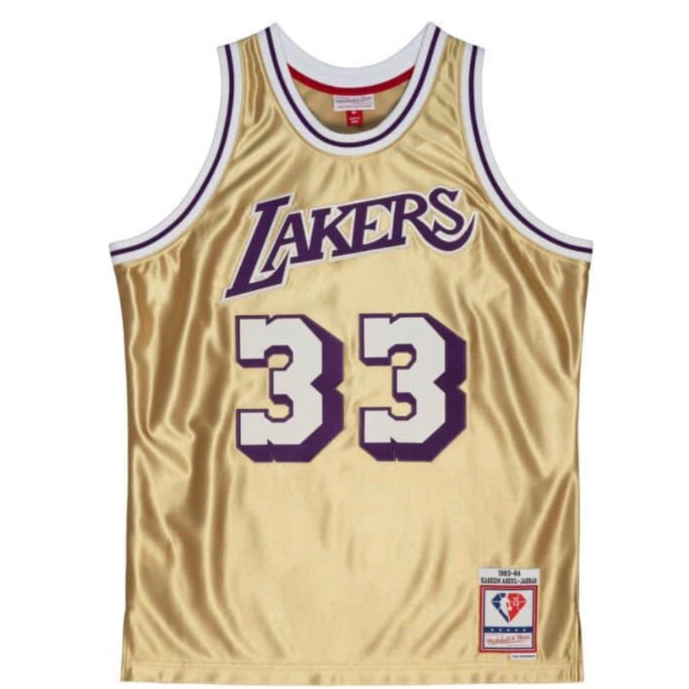 COPY - Los Angeles Lakers Kareem Abdul-Jabbar Gold Mitchell & Ness 1983-84  Siz…